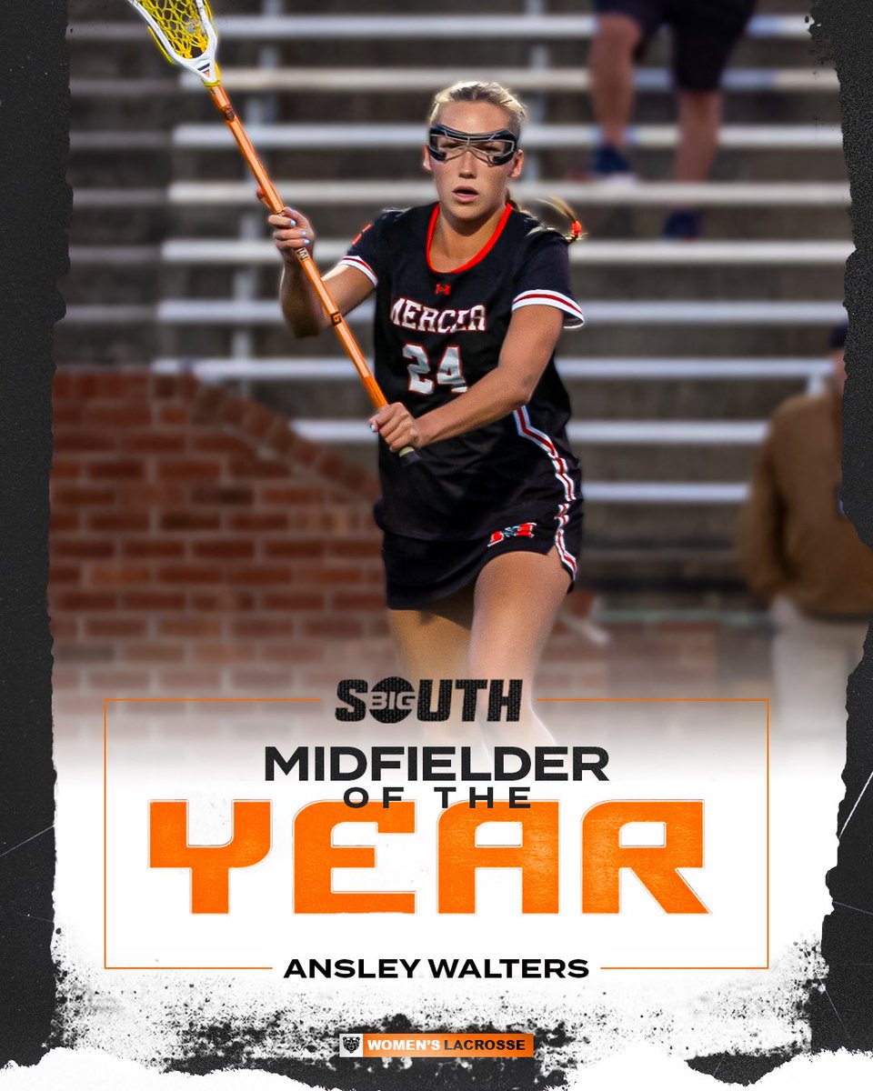 MercerWLAX's tweet photo. Ansley Walters is the 𝗕𝗶𝗴 𝗦𝗼𝘂𝘁𝗵 𝗠𝗶𝗱𝗳𝗶𝗲𝗹𝗱𝗲𝗿 𝗼𝗳 𝘁𝗵𝗲 𝗬𝗲𝗮𝗿! 🙌

→ 23 Goals (3rd most on team)
→ 21 CTO’s (Led team)

#GoBears https://t.co/Ig9fnUjZpJ