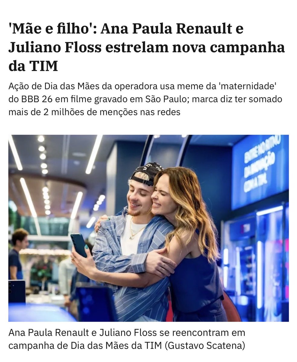 infosrenault's tweet photo. Ana Paula Renault e Juliano Floss protagonizam nova campanha da TIM.

🔗: https://t.co/WYuo0B8Bdo https://t.co/W41ynvFIJW