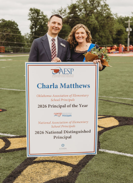 OAESP1's tweet photo. Charla Matthews, Principal of Grove Upper Elementary School was named the 2026 OAESP Principal of the Year and the 2026 NAESP National Distinguished Principal. Congratulations Charla!!  You are doing great work in NE Oklahoma. https://t.co/0VyW7eVtmv