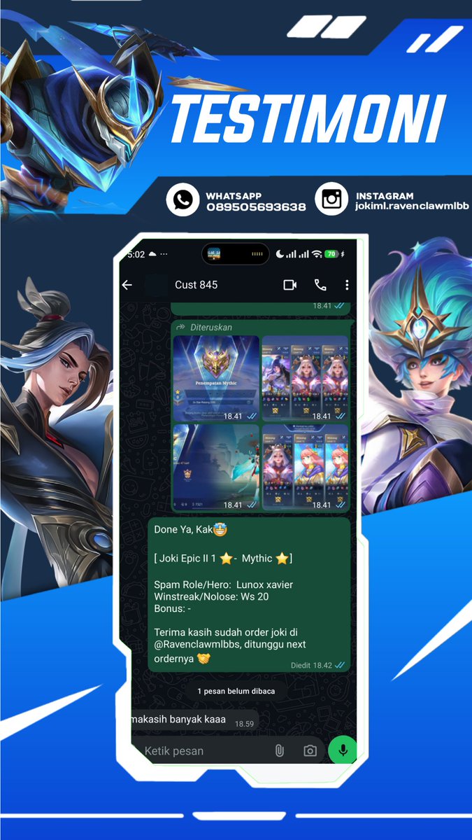 Ravenclawmlbb | Joki ML tweet media