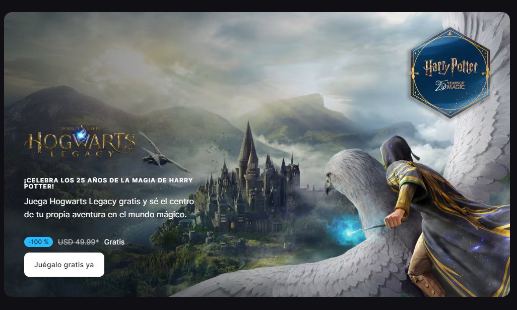 tecnoplanner's tweet image. Por la celebracion de los 25 años de la magia de Harry Potter la tienda de Epic Games esta regalando el Hogwarts Legacy, debajo les dejo el link para que no pierdan la oportunidad de jugar este gran juego!!! #HarryPotter #HogwartsLegacy #25years #magic #epic #games #gaming
