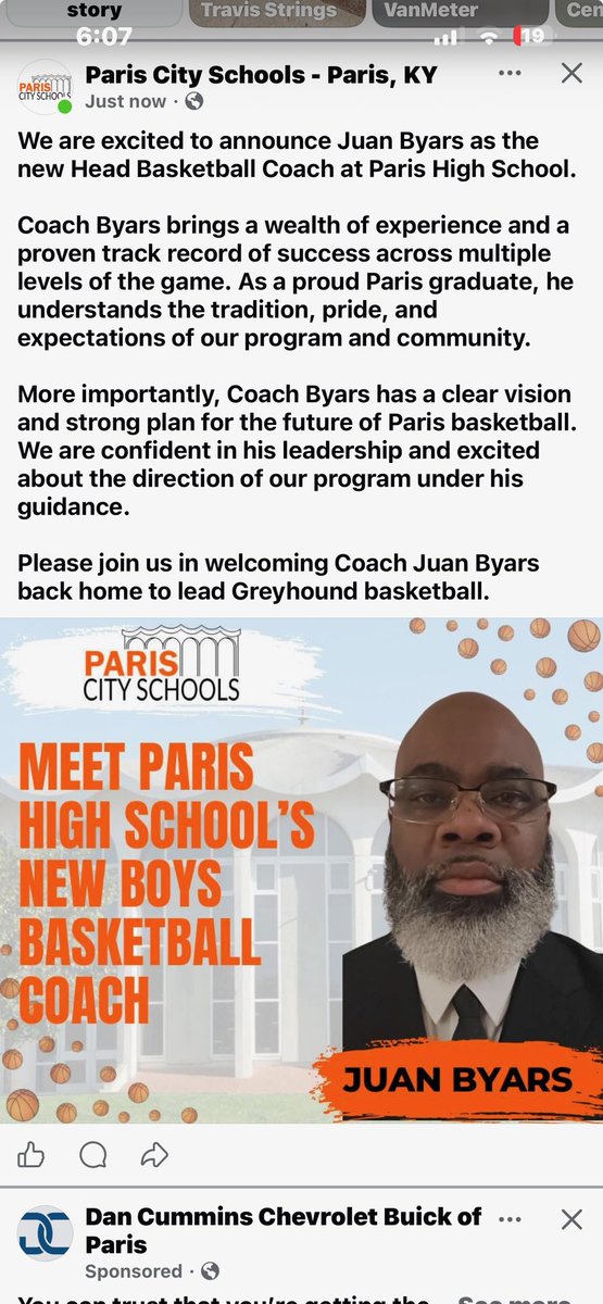 Welcome Coach Byars! Let’s Go!