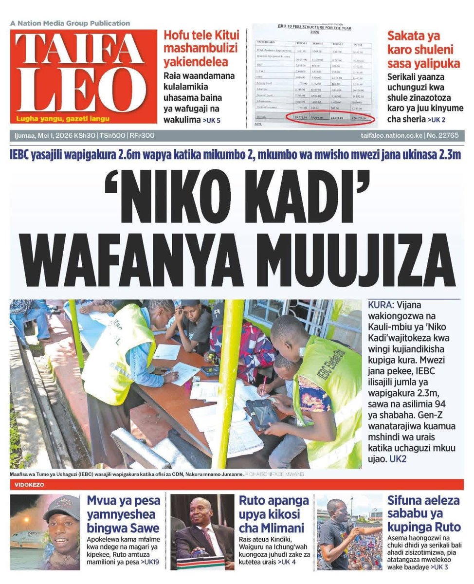 ariyasteve58231's tweet image. Huge congratulations on turning 'Niko Kadi' from a simple slogan into a movement that got 𝟮.𝟲 𝗺𝗶𝗹𝗹𝗶𝗼𝗻new voters registered in Kenya. That's not just influence that's impact. Hats off to you for helping shape the country's future. 🇰🇪 #NikoKadi @Ademba_47 #Newmonth #Kenya