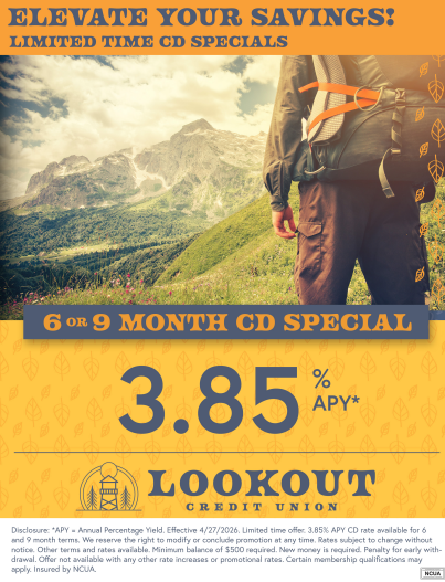 lookoutcu's tweet photo. Grow your savings with our limited-time CD specials 📈

Check out the rates and get started:
 https://t.co/G0X6Vfsfvz https://t.co/oLe56SnBk8