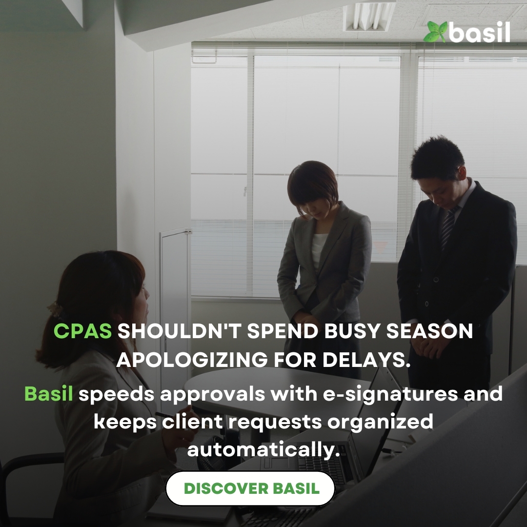 High-performing accountants rely on smarter accounting software to speed up approvals, stay organized, and deliver on time—every time.

Try Basil: hubs.li/Q04f1tB40

#Accountants #AccountingSoftware #CPA #BusySeason #TaxSeason #WorkflowAutomation #CloudAccounting