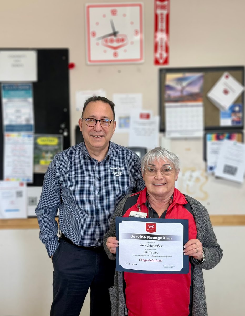 centralabcoop's tweet image. Congratulations Bev Minaker on an incredible 30 years of service at Central Alberta Co-op. Your dedication means so much to our Innisfail Home Centre team. Thank you for everything you do!

 #CentralAlbertaCoop #EmployeeRecognition #CoopCommunity #ServiceMilestone