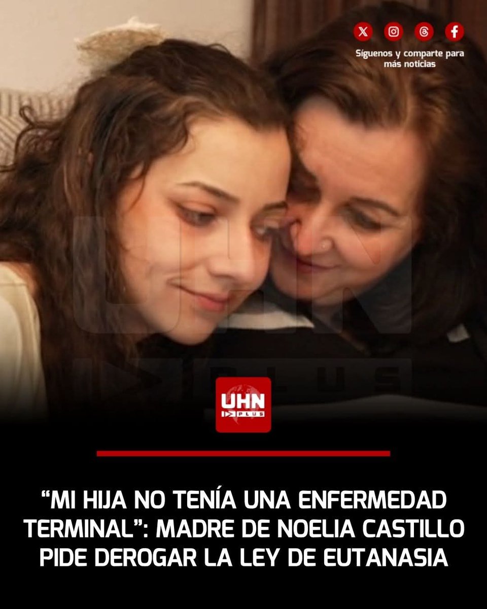 Noelia había solicitado una prórroga para la eutanasia y NO se la concedió un Tribunal, fue como si la hubieran condenado a PENA DE MUERTE SIN HABER COMETIDO NINGÚN DELITO y además NO padecía ninguna enfermedad terminal (una enfermedad terminal tampoco justifica la eutanasia)