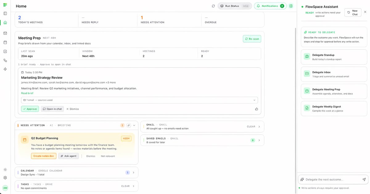 MElRefaiy2018's tweet photo. I was tired of bouncing between 5 Google tabs every morning before I could actually start working. So I built FlowSpace, an open-source AI dashboard that consolidates Gmail, Calendar, Drive, and Tasks into one view.
https://t.co/xojqt58jqx https://t.co/B6jkwBBx4l