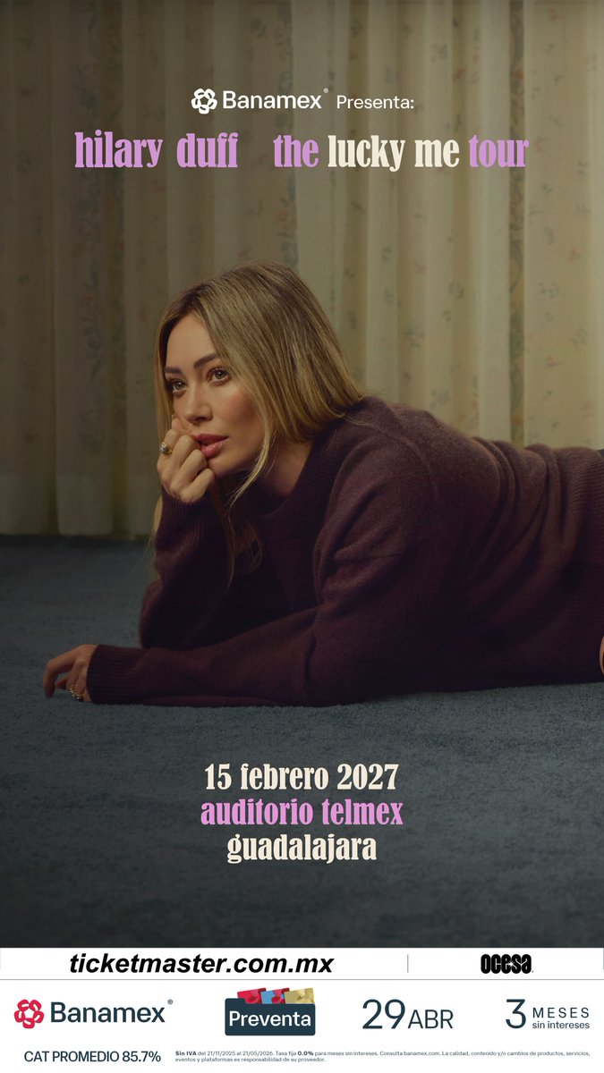 RevistaExt's tweet image. Además de #CiudadDeMéxico, la preciosa HILARY DUFF también visitará #Guadalajara, #Jalisco, el próximo mes de febrero n9.cl/na33as