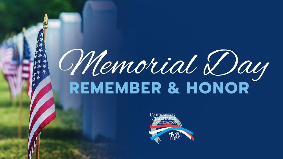 CarringtonCF's tweet photo. This Memorial Day, we honor the heroes who gave their lives in service to our country. At CCF, we remain committed to supporting Veterans &amp; their families while remembering those who made the ultimate sacrifice for our freedom.

Did you know? The poppy is a symbol of remembrance. https://t.co/cYWjtvaxpY