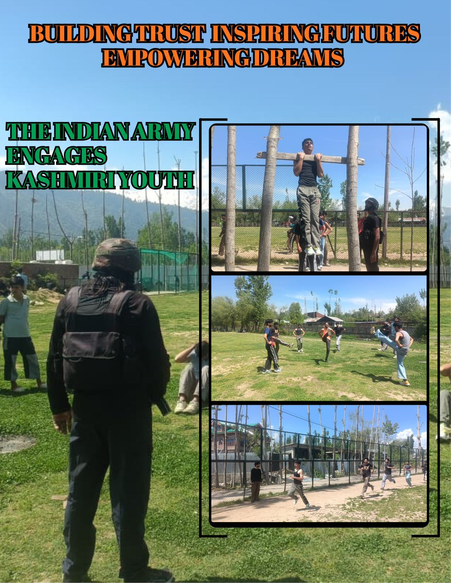 The Indian Army engages Kashmiri youth in Chawalgam, guiding Agniveer aspirants with training &amp; recruitment awareness.

Building trust, fitness &amp; future opportunities.

#IndianArmy #Kashmir #YouthEmpowerment #Agniveer #nolimit