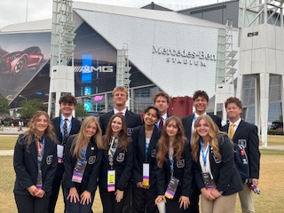 SalineHS's tweet photo. From Mrs. Mailloux:

Saline DECA students shined at DECA Internationals! Karlie Smith &amp; Lily Warren were finalists in Buying &amp; Merchandising, and Evan Schlitt won 1st place in Professional Selling. 

Congratulate these Hornets on their amazing achievement! #SalineHS #DECA https://t.co/Qi4XVviU1H