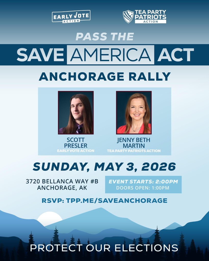 ScottPresler's tweet image. Boarding my flight to Alaska. 

Senator Murkowski won’t pass the SAVE America Act, so it’s time to visit the 49th state. 

Let’s DEFEAT Ranked Choice Voting this November.