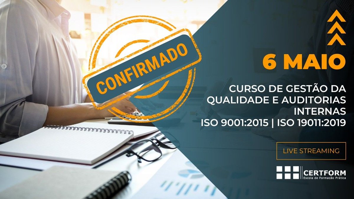 CERTFORM's tweet image. ✅ CONFIRMADO O ARRANQUE | 6 DE MAIO DE 2026 | Curso de Gestão da Qualidade e Auditorias Internas youtu.be/rHXwbZ1GXJE 

Invista em si. Invista na sua formação.

📧 geral@certform.pt 

#Certform #LiveStreaming #CursoOnline #Formacao #GestaoDaQualidade #AuditoriaInterna #ISO