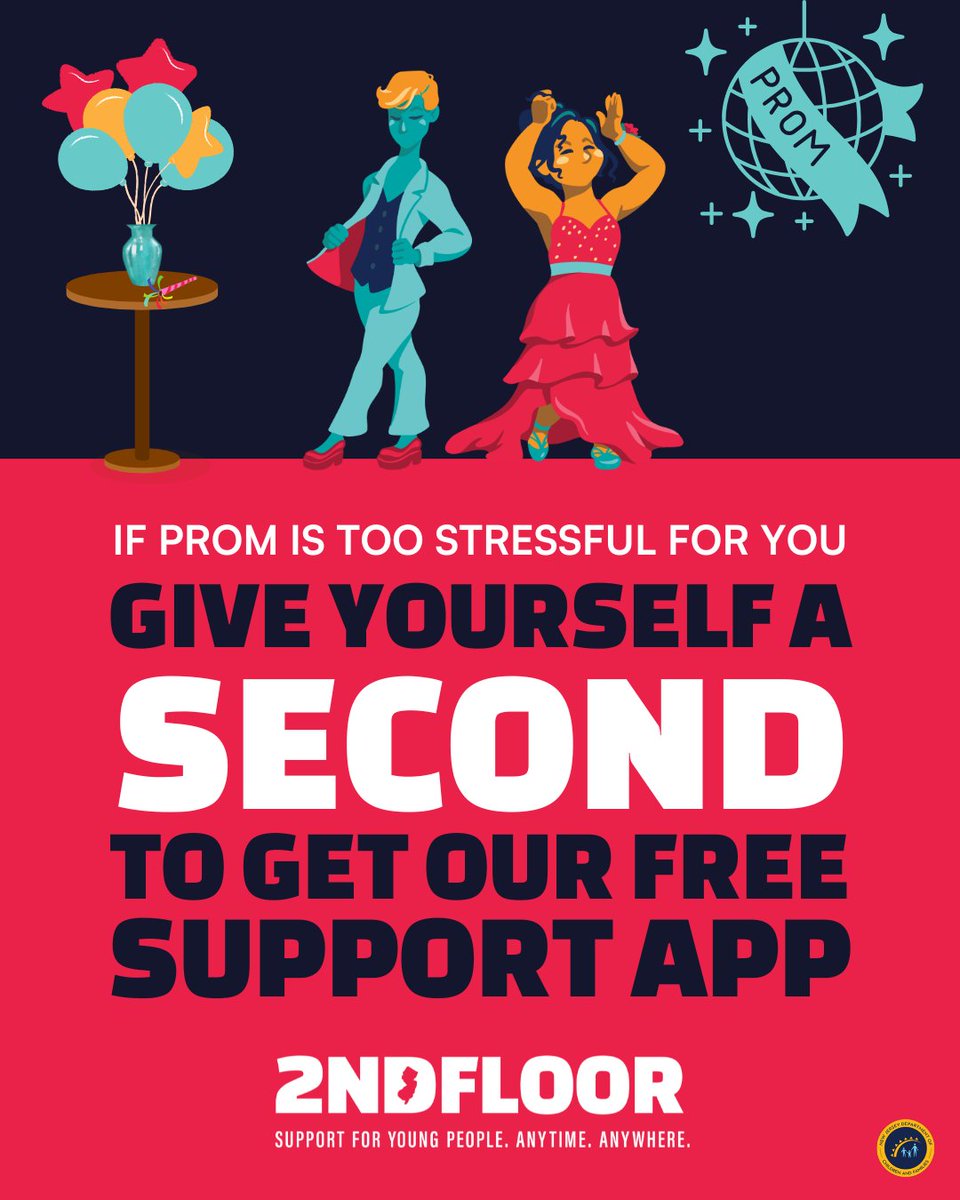 2NDFloorNJ's tweet photo. Prom season can be exciting, but it can also bring stress, pressure, and mixed emotions. If you’re feeling overwhelmed or worried about making everything perfect, you’re not alone. We're here to provide support, any time you need it. 💙 https://t.co/xOsQny5TIp