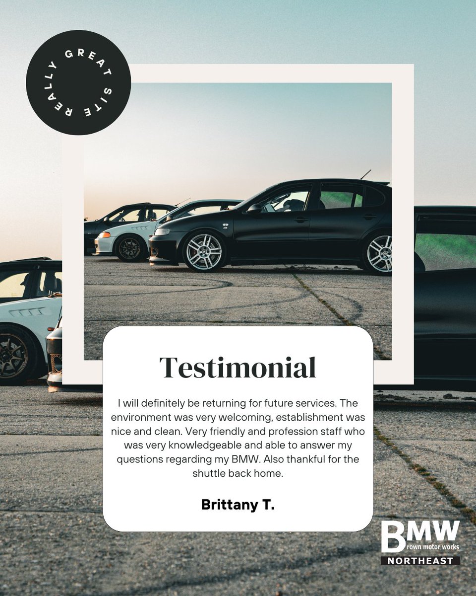 BrownMotorWorks's tweet photo. When clients mention a welcoming environment, knowledgeable staff, and clear answers to their questions, that tells us we’re doing things the right way.
If you’re looking for a team that values both precision and people, we’re here for you.
 https://t.co/1p971et6Rx

#BMWNortheast https://t.co/psvJLaDpTt