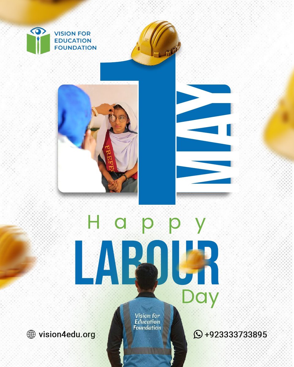Visionforedu's tweet photo. This Labour Day, we honor the hard work and dedication of the workforce that builds our nation. At Vision for Education Foundation, we believe that every worker and their children deserve the right to healthy vision to pursue their dreams and livelihoods.
#LabourDay #MayDay https://t.co/Aoem1xVmUC