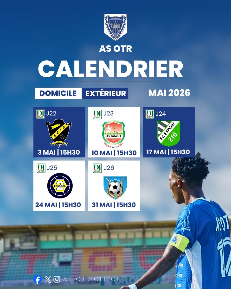 AsotrOfficiel's tweet image. D1 LONATO Saison25_26 🇹🇬

𝐿𝑒 𝑃𝑟𝑜𝑔𝑟𝑎𝑚𝑚𝑒 𝑑𝑒 𝑀𝐴𝐼

#AS OTR
#D1Lonato
🤍🩵💛
@FtfTogolaise 
@ActuFoot_