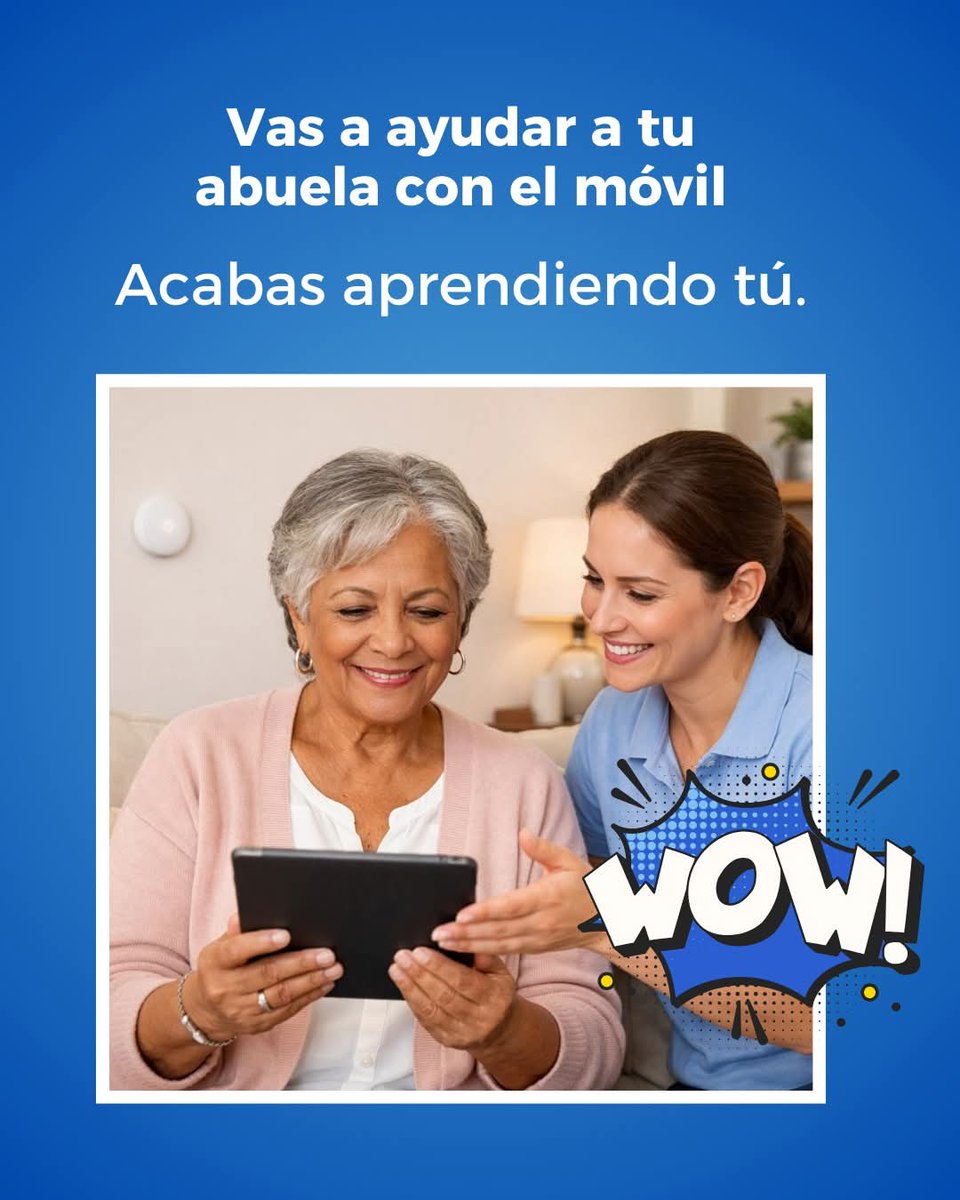 Vas pensando que vas a explicar cómo funciona el móvil… y acabas escuchando historias que valen más que cualquier tutorial. 📱👵

Las personas mayores tienen algo que no se aprende en internet: experiencia de vida.

#Servicios #Profesionales
