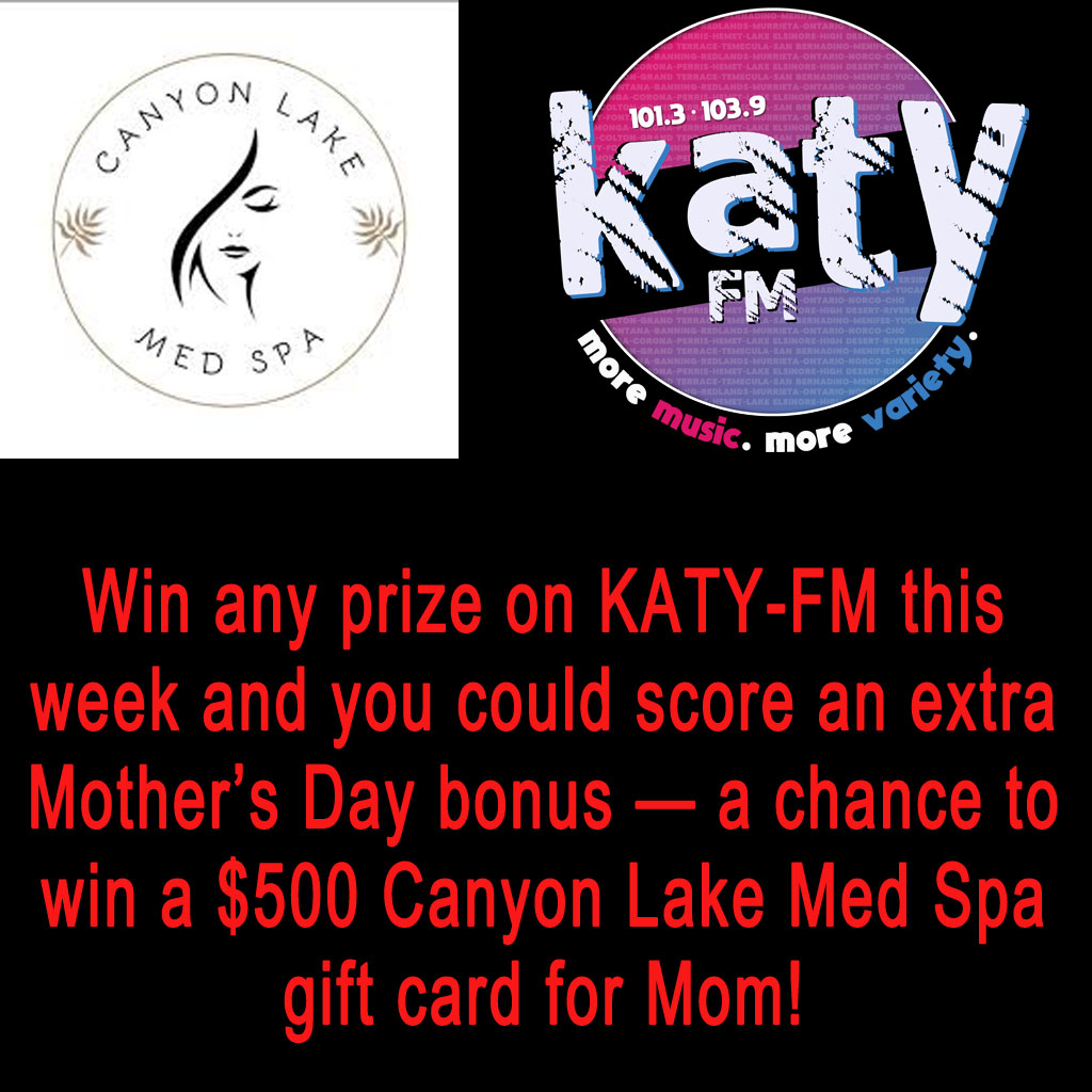 🌷💝 WIN FOR MOM!
Win ANYTHING on KATY-FM this week &amp; get entered to win a $500 gift card to Canyon Lake Med Spa!
📞 Winner called May 1 in the 5PM hour

#KATYFM #MothersDay #WinForMom