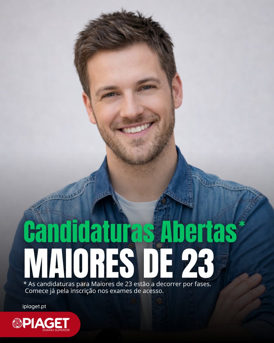 ipiaget's tweet photo. As candidaturas para Maiores de 23 entram agora na 3.ª fase de inscrição nas provas de acesso.
Consulte a oferta disponível e candidate-se em https://t.co/lMv9Fcdfiu
GET Ready for Tomorrow! https://t.co/X1ZwbD39MR