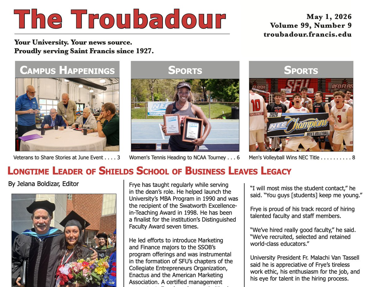 Saint Francis University Communications tweet media