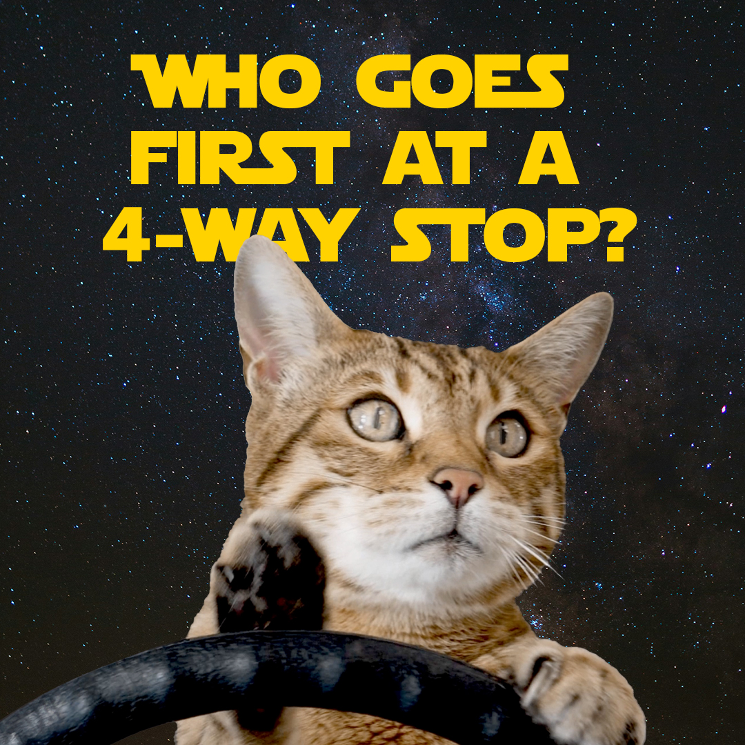 texasgov's tweet photo. May the four-way stop be with you. ⭐ Who goes first at a 4-way stop? Drop your answer below 👇 https://t.co/BAFkL8e0U2