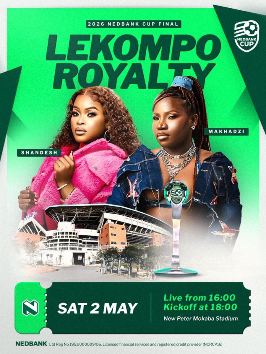BrunoSigwela's tweet photo. Limpopo is bringing the vibes on Saturday. Not only are you going to be able to witness two amazing teams playing football, but award winning musicians Shandesh and Makhadzi will be performing there
#NedbankCup
#KeYona https://t.co/jUaK7nk2no