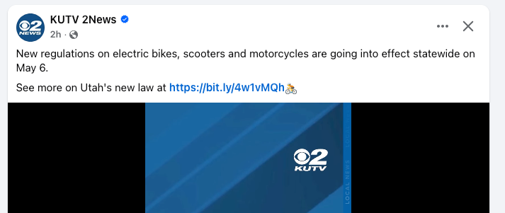 BjaminWood's tweet image. Evidently something happened to make all of Utah media discover the "new" Ebike laws at the exact same time. 

More funny, they all reported inaccurately about what the law does. 

Anyway, @CityWeekly reported on this (correctly) months ago. #slc #utpol 
cityweekly.net/news/bill-crea…