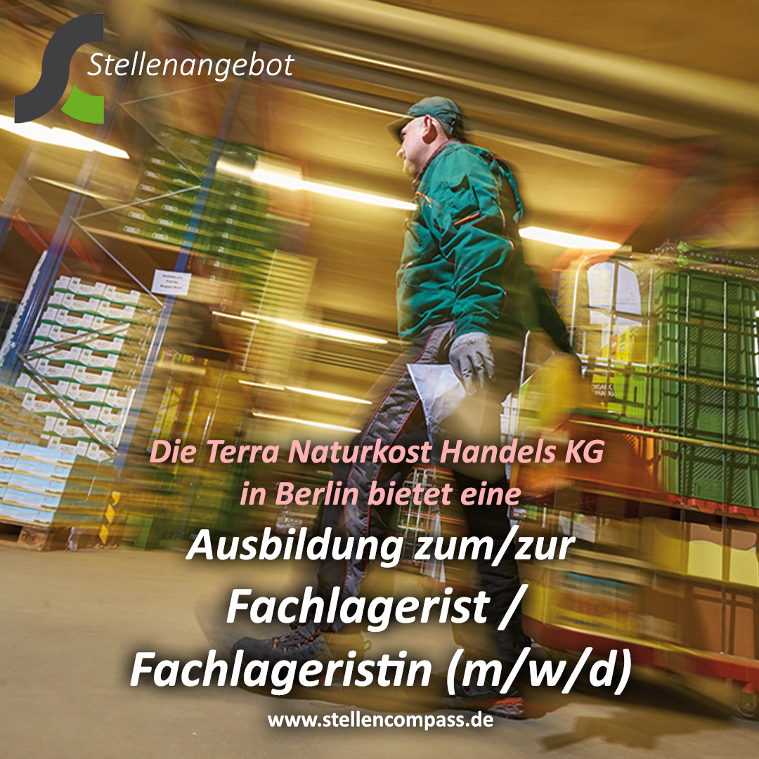 stellencompass's tweet image. #Stellenangebot für eine/n #Auszubildender #Fachlagerist, #AusbildungzumFachlagerist (m/w/d) in #Berlin. #Auszubildender #Azubi #Fachlagerist in Berlin. Die #TerraNaturkost Handels KG in Berlin sucht zum #Ausbildungsstart am 01.09.2026 eine/n #AuszubildendenzumFachlageristen /