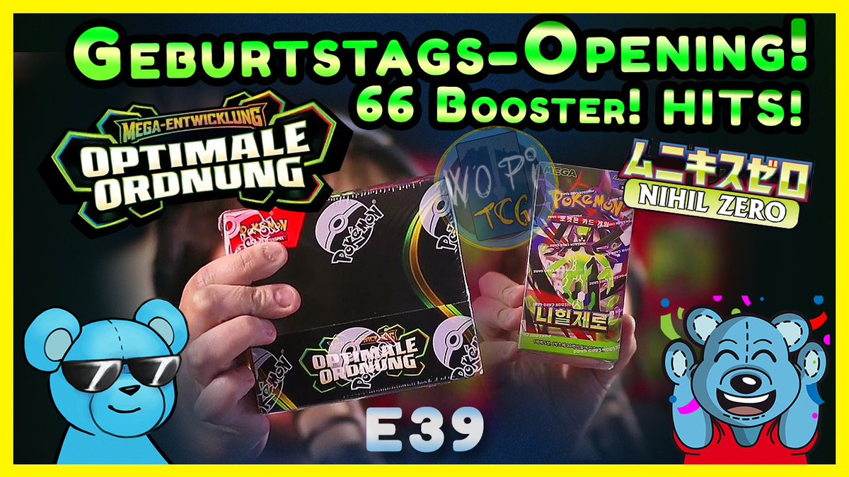 wopitv's tweet photo. (German video)
Geburtstags-Video ist live!
1x Display Optimale Ordnung
1x Display Nihil Zero
Hits bis die Balken brechen! Yayy!
https://t.co/wbaIYsPaVL
#nihilzero #optimaleordnung #ptcg https://t.co/WpbAmBwlQp