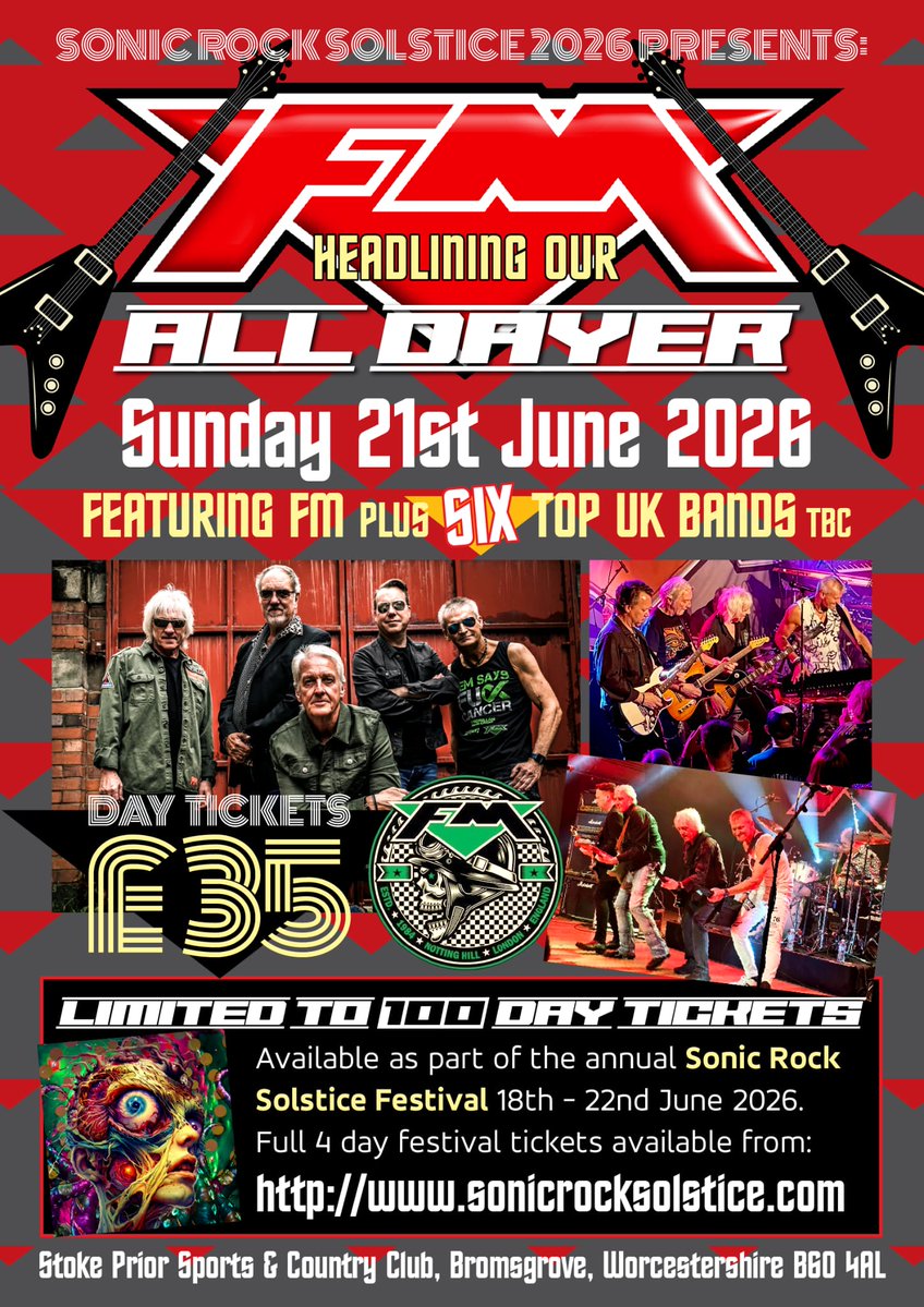 FMofficial's tweet image. Bromsgrove is the place to be for the Sonic Rock Solstice weekend with FM headlining Sunday 21 June. A weekend of top-notch music, real ales and even free overnight camping!

Info &amp;amp; day/weekend tickets:
sonicrocksolstice.com

#FMlive #ontour #festival #bromsgrove