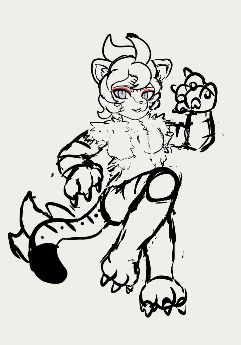 MooStar218542's tweet image. CrimsonScar #art #sketch #design #Chinesezodiac #furry #tiger #fakemon
