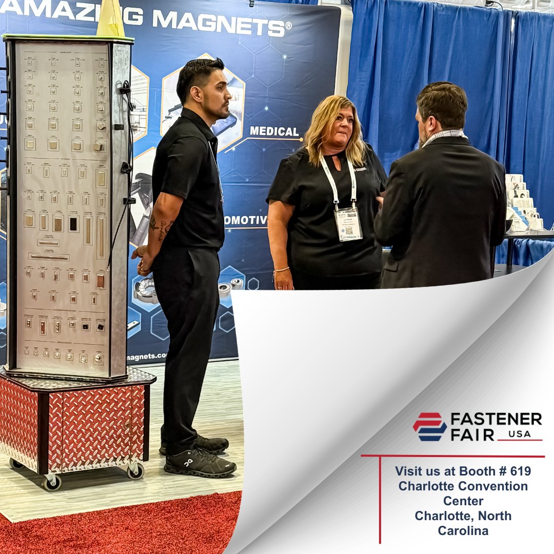 AmazingMagnets's tweet photo. 5 days until #FastenerFairUSA in Charlotte, NC (May 5–6)!
Stop by our booth, we’ve got something exciting to show 👀 https://t.co/me9IsCKI7b