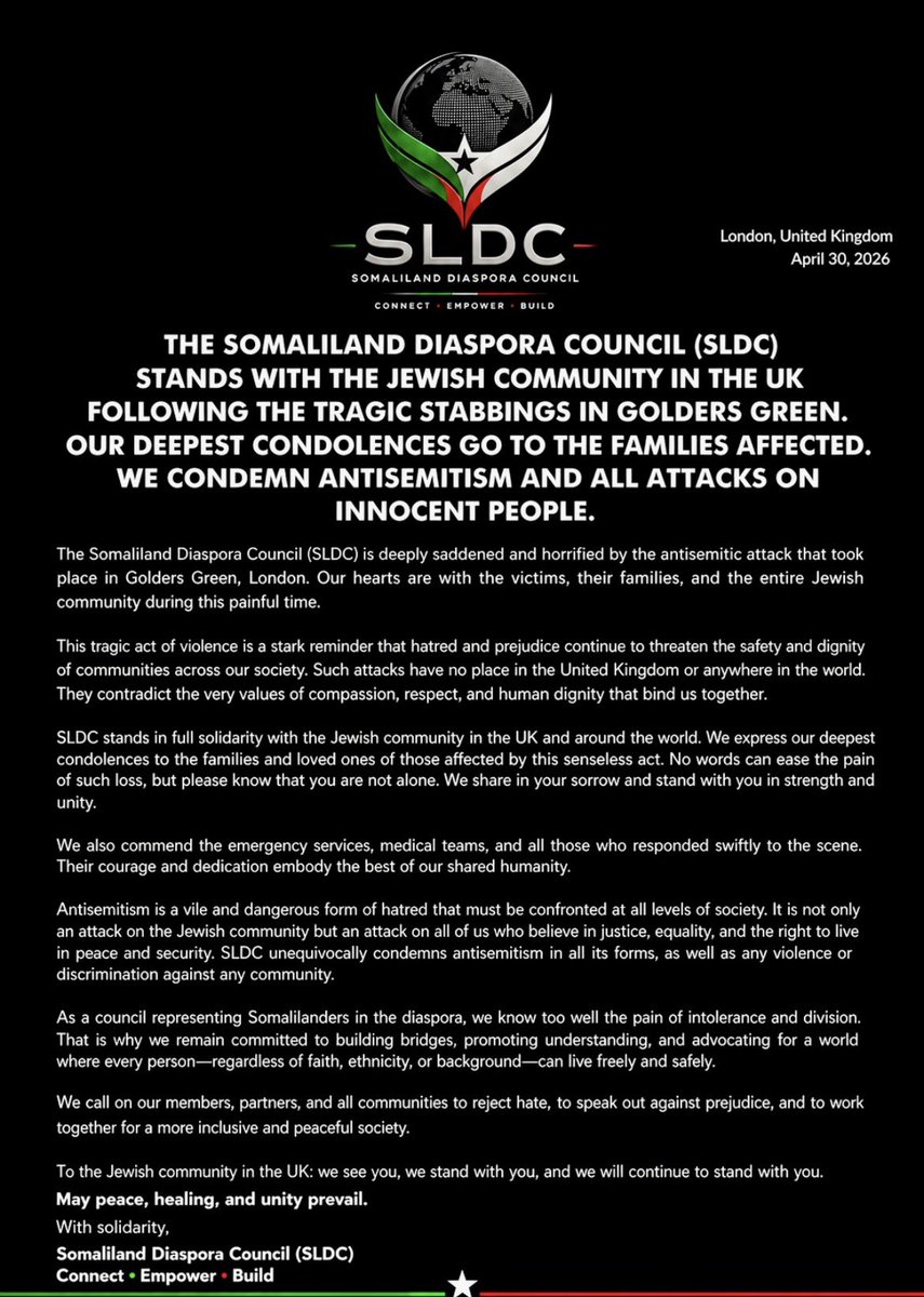 Somaliland Diaspora Council tweet media