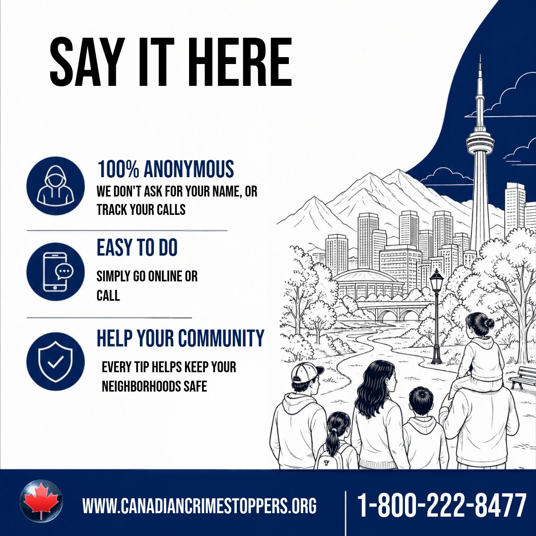 CanStopCrime's tweet photo. See something that doesn’t feel right?
You can report it anonymously. No names. No pressure. Just information that could make a difference.

📞 Call 1-800-222-8477 or submit a tip online. https://t.co/2wetgOHlok