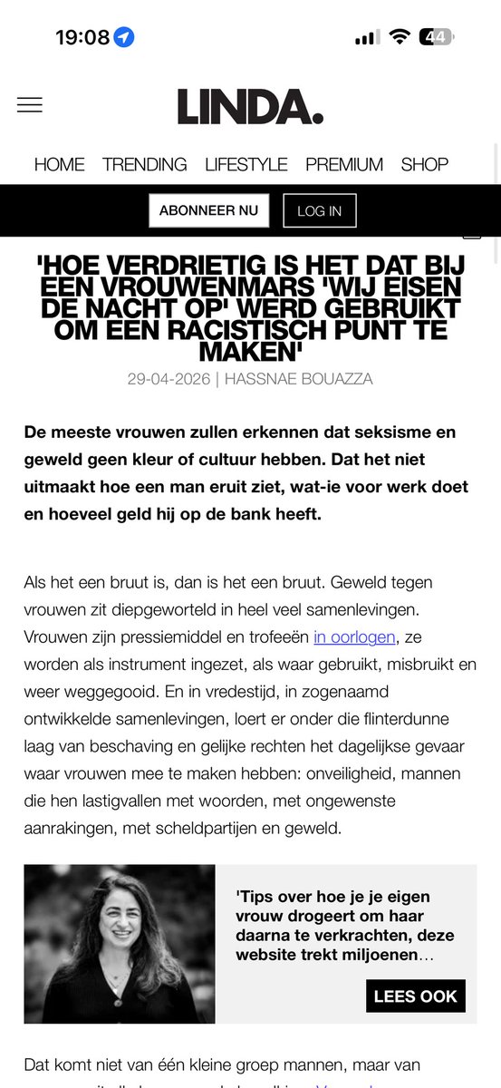 vivscontent's tweet image. Van alle columns van de afgelopen dagen is dit wel de meest een schandalige, meest ideologisch gedreven @LINDAnieuws column vol drogredenen, selectieve framing en regelrechte onwaarheden. Bouazza draait het om: de vrouwen in Loosdrecht zouden het feminisme “kapen” voor racisme,