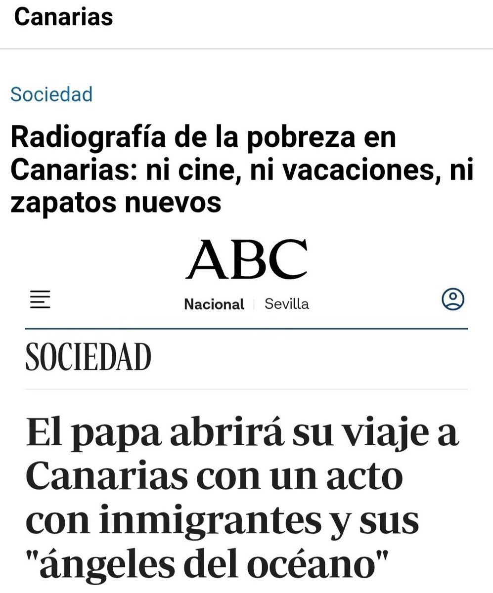 El Papa viene a Canarias para conocer exclusivamente la situación de los inmigrantes ilegales musulmanes y de los trabajadores de las ONGs que los atienden.

La pobreza del canario cristiano le importa un carajo.