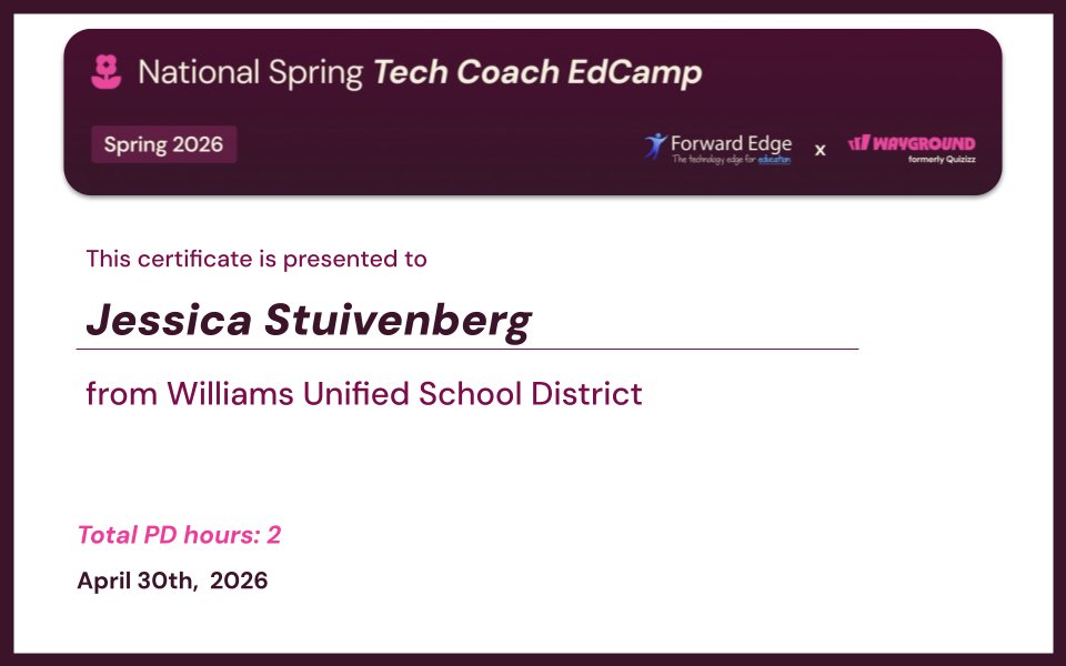 JessyStui's tweet photo. 2026 Tech Coach EdCamp was great fun! Learned a something new at each session to try out. Thank you @ForwardEdgeOH, @waygroundai, @KyleNiemis and all the generous donations from @jmattmiller @CanvaEdu @GetSchoolAI . (I wasn't a winner, the wheel of chance was exciting) https://t.co/7wJSOnWHQu