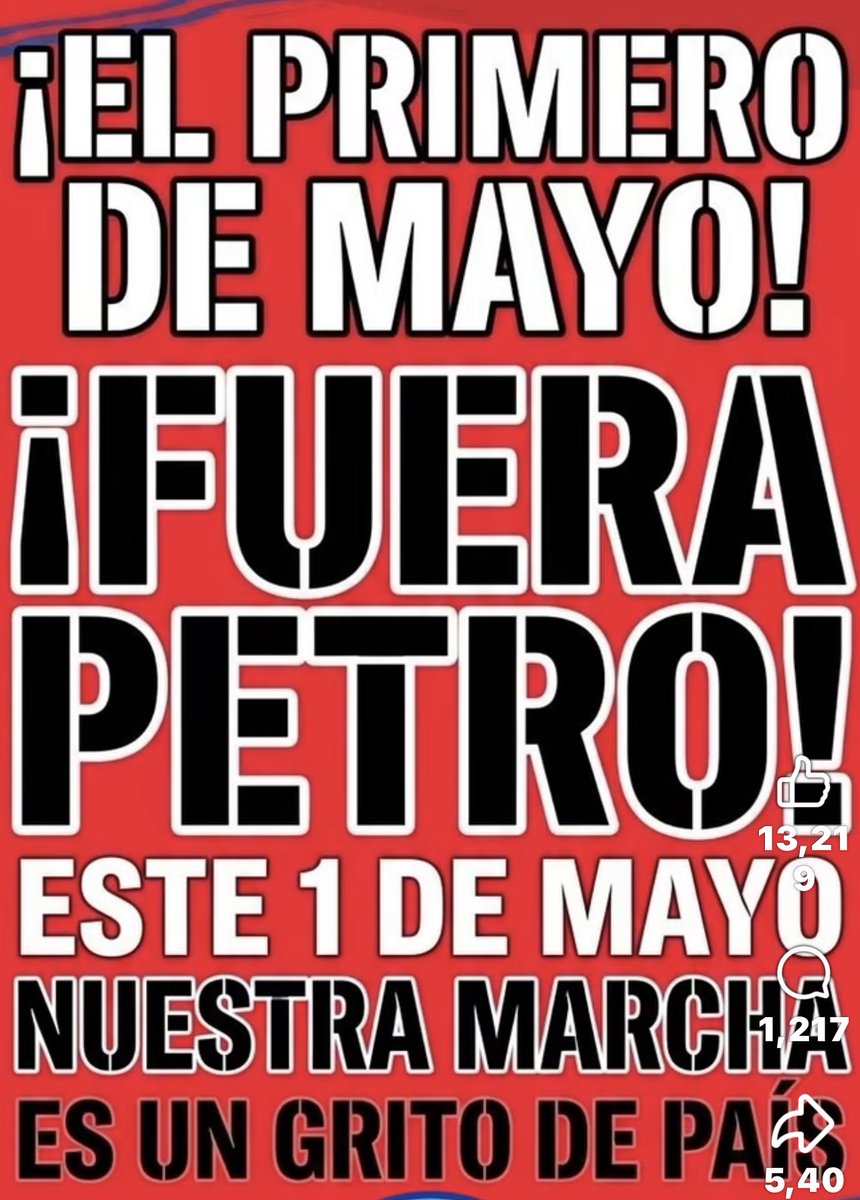 El 1Mayo.Grite. ! fuera Petro!