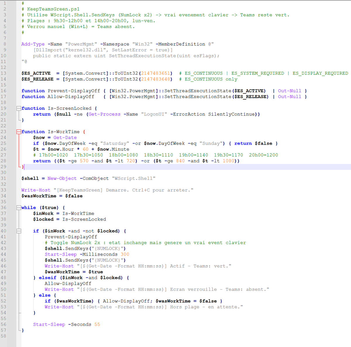 Team Scripts do anyone know how to execute this small PowerShell script which allows ...