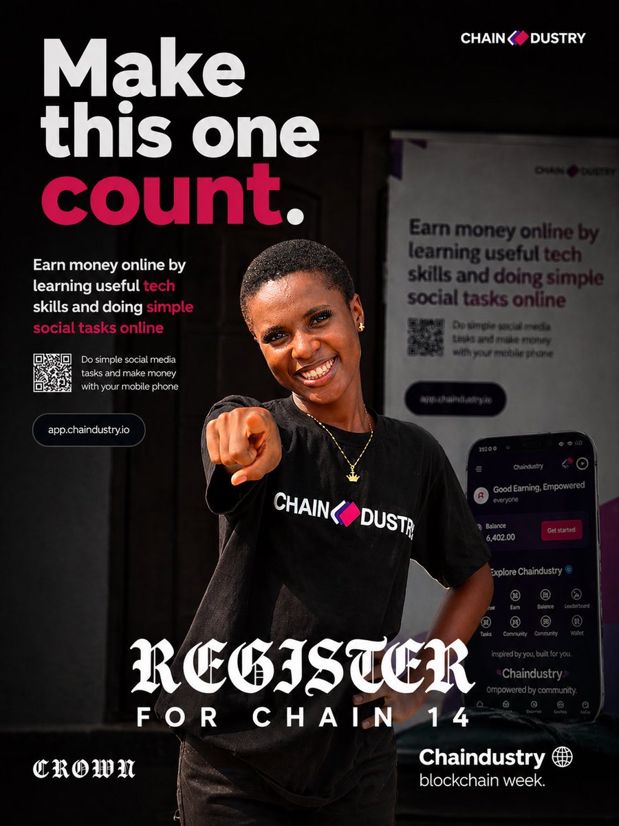ChaindustryACD's tweet photo. Some opportunities come once… others you just keep postponing.

Don’t let this be one of them.

🚀 Register now:
https://t.co/0FeTtoMiYJ https://t.co/puBkrfyWNa