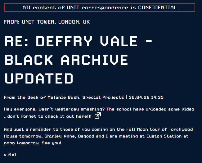 WhovianLife's tweet image. RE: Deffry Vale - Black Archive Updated

It contains the video seen on the YouTube channel.. youtube.com/watch?v=RWBBko… #DoctorWho 💙💙