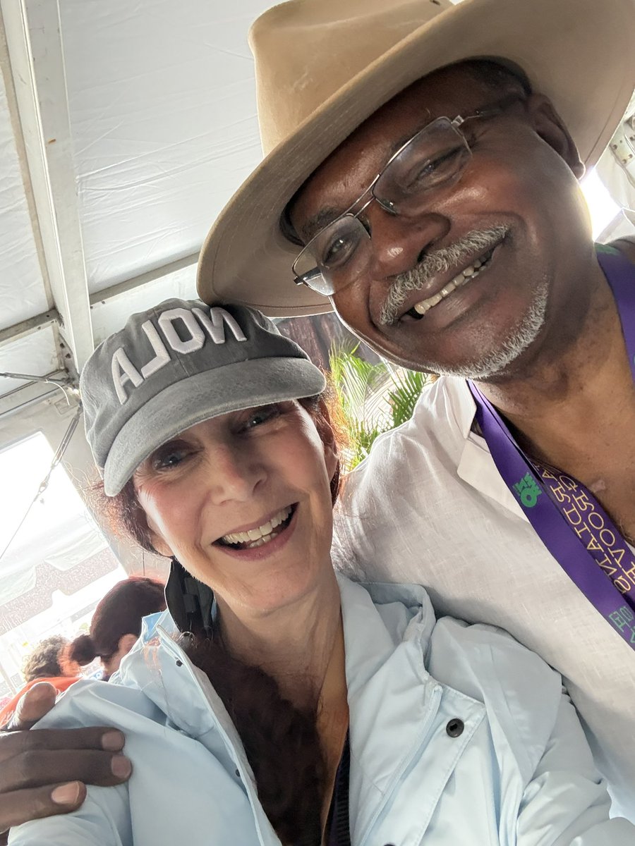 MargaretOrr's tweet image. Nice break from the rain @jazzfest !  Let’s dance!  On the menu: soft shell crab. #nola #lawx look who I saw at the @WWOZ tent! @normanrobinson1