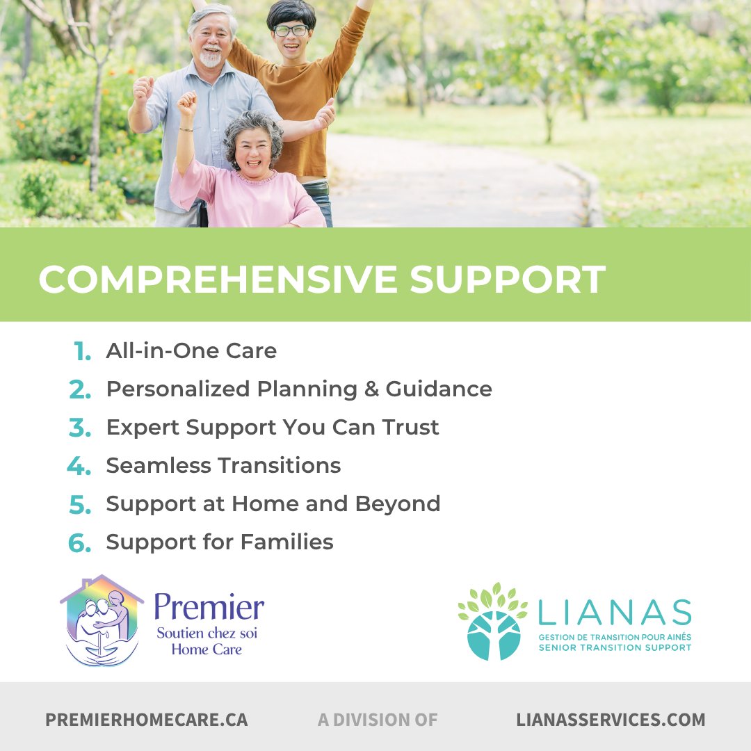 lianas_services's tweet image. Comprehensive support offered by Premier Home Care and Lianas Senior Transition Support: Six key points.

Assistance complète offerte par Premier Soutien chez soi et Lianas Gestion de transition pour ainés : Six points clés.

#seniorsupport #seniorcare #seniorliving #caregiving