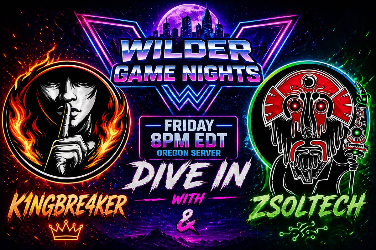 zsolt_tech's tweet image. 🚨 It’s going DOWN 🚨
@WilderWorld Game Night this Friday 🔥
Jump in with @k1ngbre4ker and myself as we take over the Oregon server 💥
Fast plays, chaos, pure vibes 🎮⚡
8PM EDT — don’t miss it 😤
#WilderWorld #GameNight