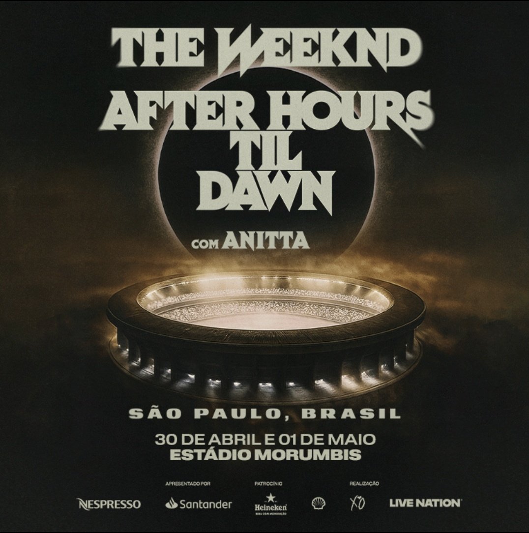 DOAÇÃO DE INGRESSO PARA O SHOW DO THE WEEKND (01/05) EM SP - MORUMBIS

• Seguir o ATL aqui, no Instagram e no TikTok

• Dar RT e FAV nesse tweet

• Comentar usando a hashtag “#MeLevaATL”

🚨 MEIA IDOSO - cadeira superior 🚨

PRINTS NOS COMENTÁRIOS!