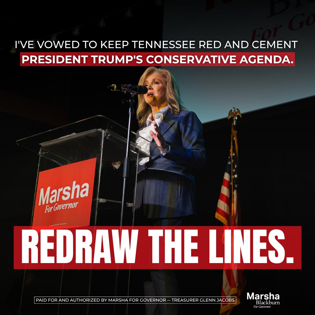 VoteMarsha's tweet photo. Tennessee can be America's conservative leader—that’s why I’m calling for the General Assembly to REDRAW THE LINES!