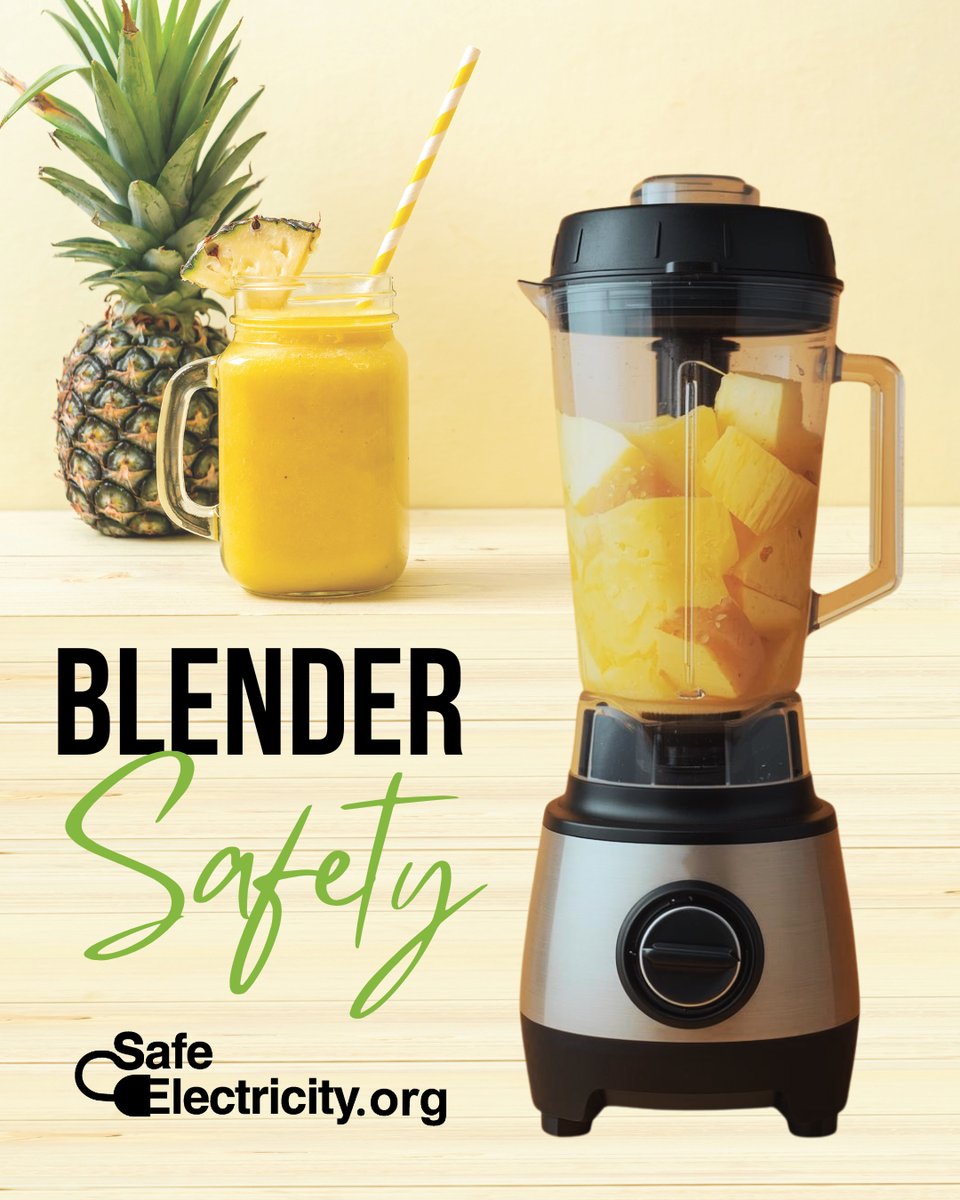 mpsutility's tweet photo. Nothing says summer like a cold tropical smoothie. Before you fire up the blender, make sure your hands are completely dry. Water and appliances do not mix. Get more kitchen electrical safety tips and a tasty smoothie recipe: https://t.co/rVhW4LOgl6 https://t.co/CqkIN1yaNN