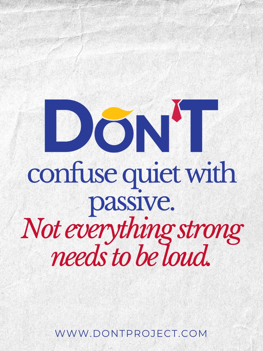 thedontproject's tweet image. There’s a kind of strength that doesn’t need attention.

It just shows up, stands firm, and stays.

That counts more than you think.

#TheDontProject #QuietStrength #StandYourGround #SubtlePower #WearYourDont